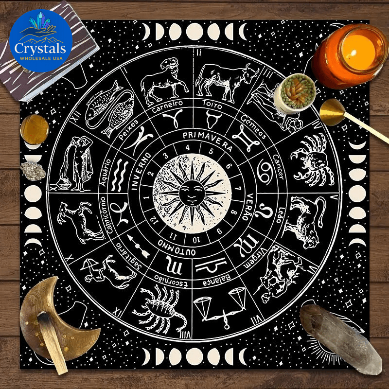 10 Zodiac Altar(1 - 2) Tarot Tablecloth - Wholesale Crystals