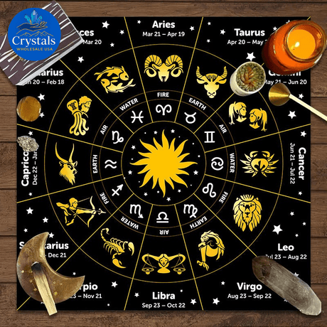 10 Zodiac Altar(1 - 2) Tarot Tablecloth - Wholesale Crystals