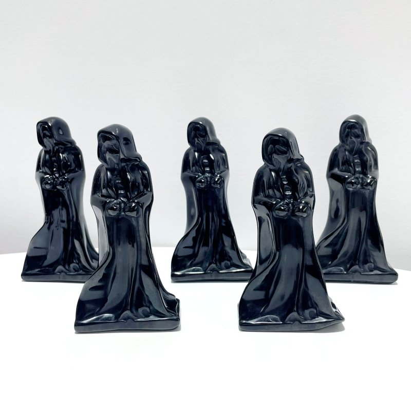 10cm Halloween Obsidian Grim Reaper Carving Wholesale - Wholesale Crystals