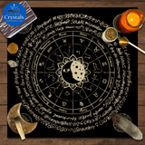 11 Mystical Runes Starry Sky Moon Phase Tarot Tablecloth - Wholesale Crystals