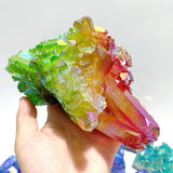 11 Pieces Aura Colorful Clear Quartz Cluster - Wholesale Crystals