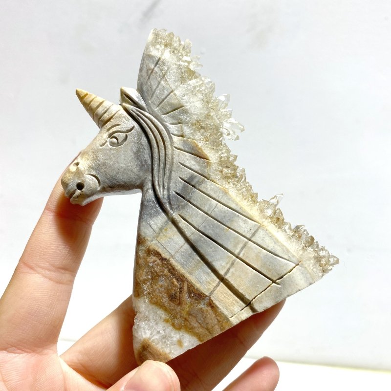 11 Pieces Cute Clear Quartz Cluster Animal Carving - Wholesale Crystals