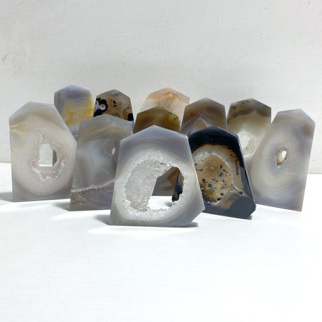 11 Pieces Geode Druzy Agate Four-sided Tower Point -Wholesale Crystals