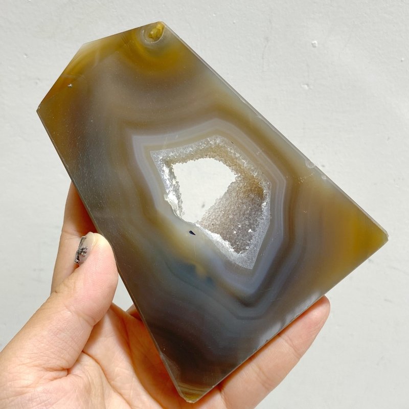 11 Pieces Geode Druzy Agate Four-sided Tower Point -Wholesale Crystals