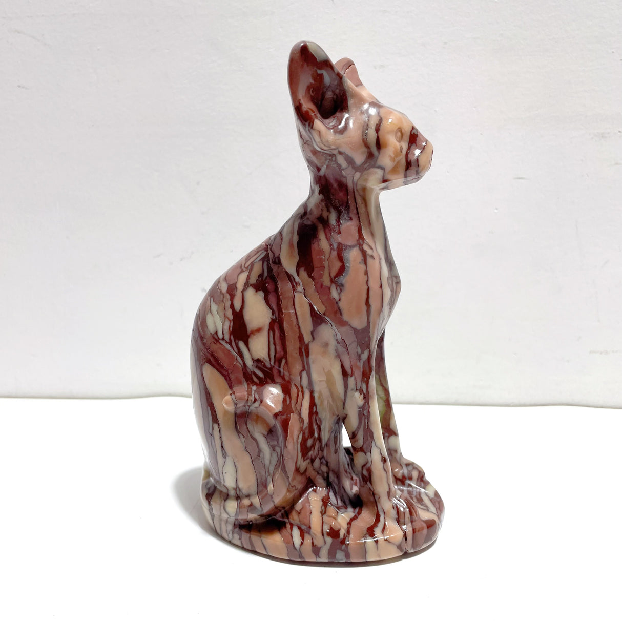 3 Pieces China Red Stone Cat Carving