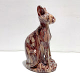 3 Pieces China Red Stone Cat Carving