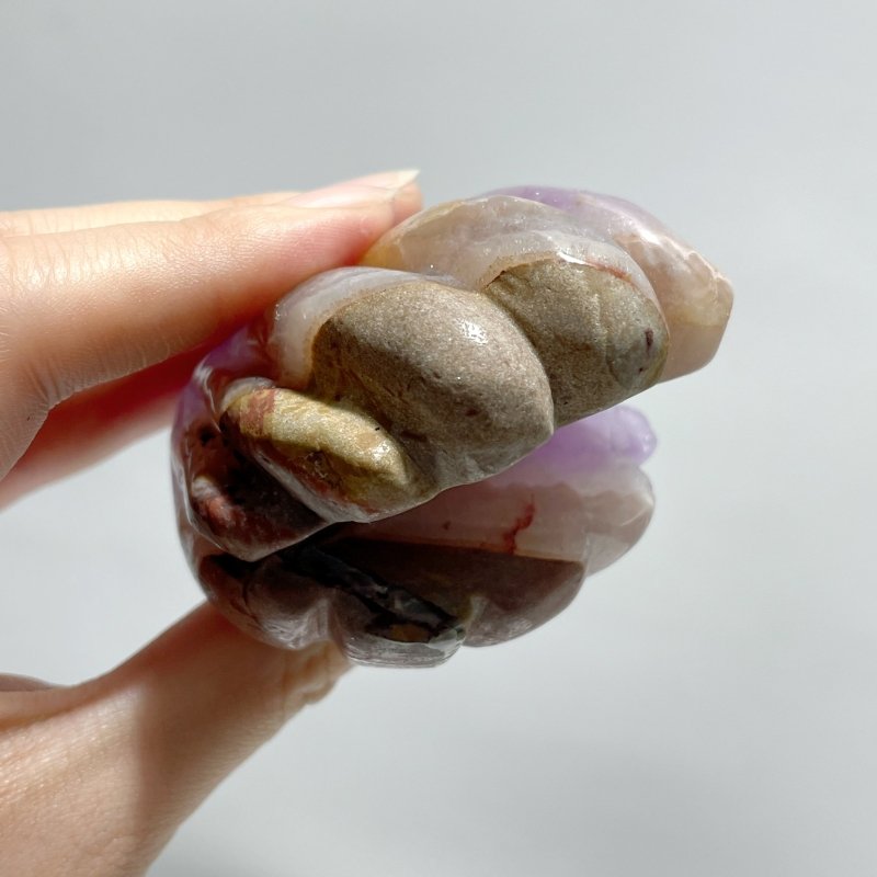 12 Pieces Amethyst Mixed Stripe Agate Shell Carving - Wholesale Crystals