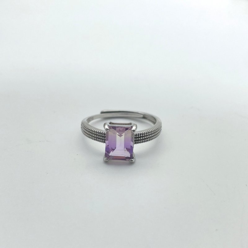 12 Pieces Ametrine Sugar Cube Ring Style #2 - Wholesale Crystals