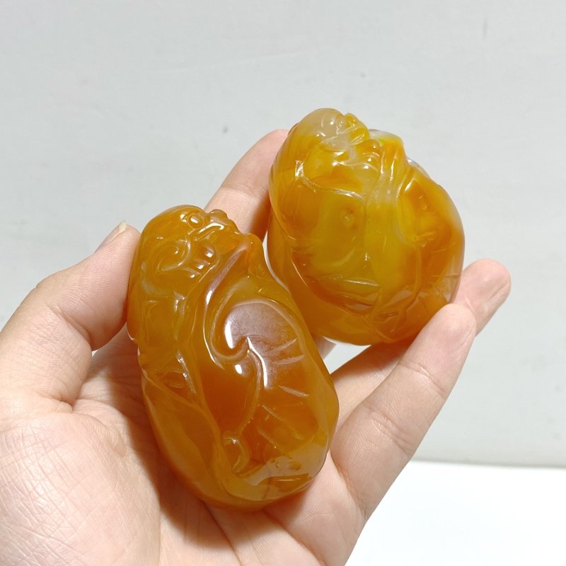 12 Pieces Beautiful Agate Tiger Carving - Wholesale Crystals