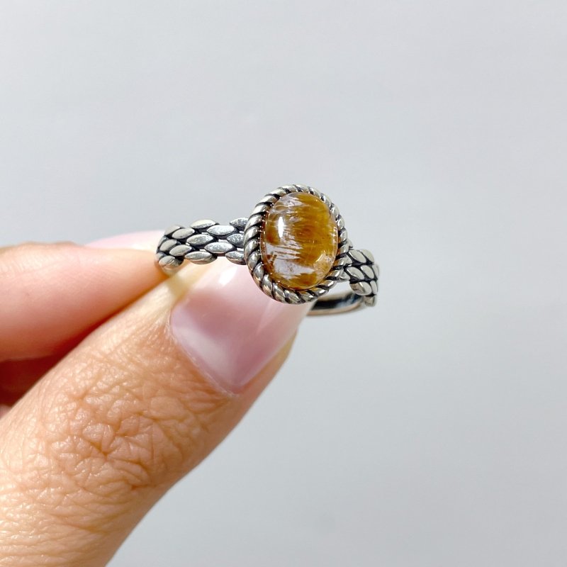 12 Pieces Beautiful Cacoxenite Super7 Sterling Silver Different Styles Ring - Wholesale Crystals