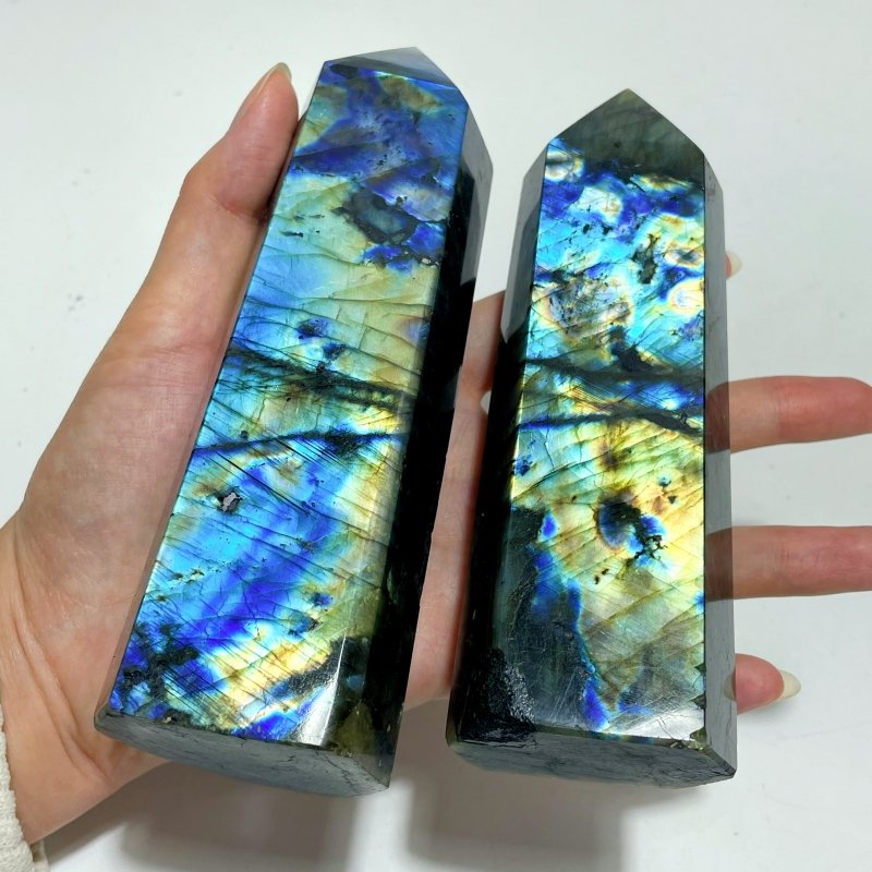 12 Pieces Beautiful Labradorite Large Tower - Wholesale Crystals