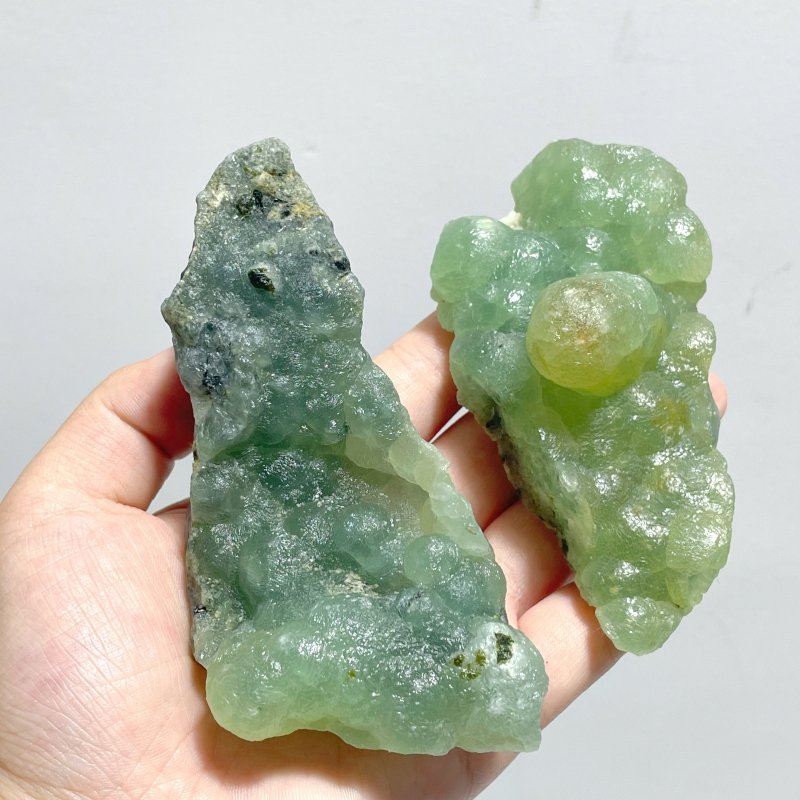 12 Pieces Beautiful Prehnite Raw Stone Specimen - Wholesale Crystals