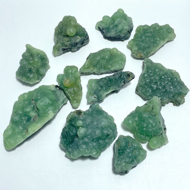 12 Pieces Beautiful Prehnite Raw Stone Specimen - Wholesale Crystals