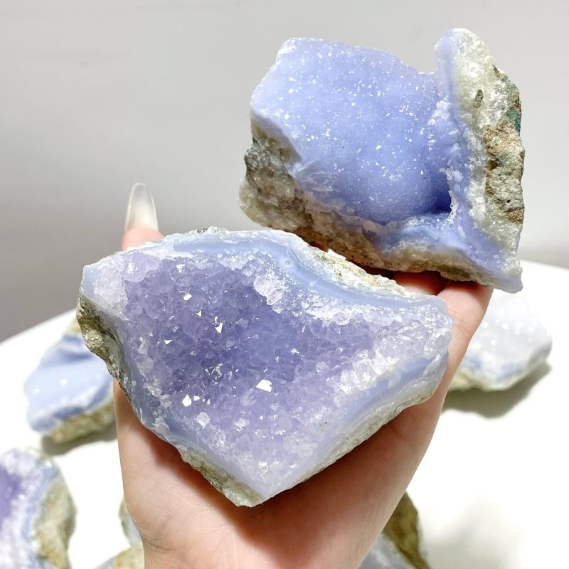 12 Pieces Blue Chalcedony Cluster Specimen - Wholesale Crystals