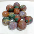 12 Pieces Colourful Ocean Jasper Sphere Ball -Wholesale Crystals