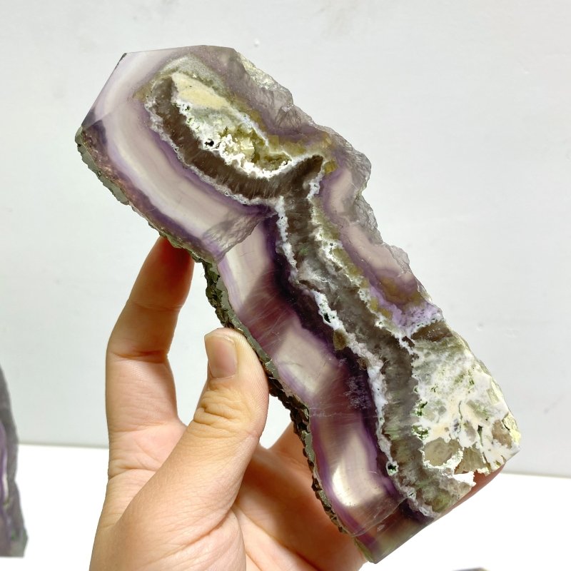 12 Pieces Fluorite Mixed Pyrite Calcite Slabs - Wholesale Crystals