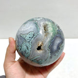 12 Pieces Geode Druzy Moss Agate Spheres - Wholesale Crystals