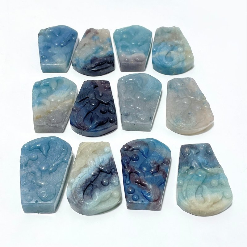 12 Pieces Natural Trolleite Stone Mermaid Carving - Wholesale Crystals