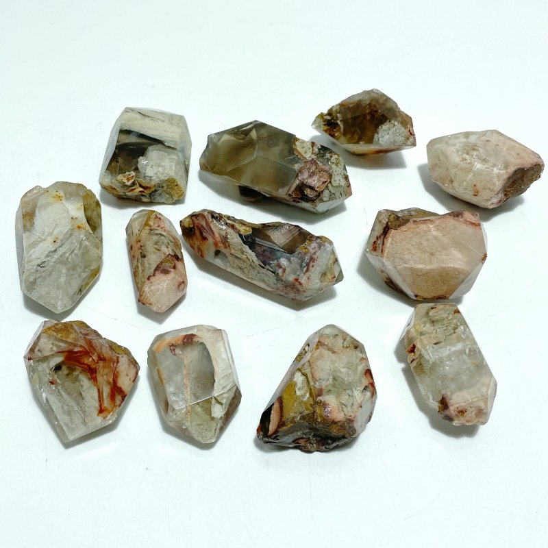 12 Pieces Polished Unique Smoky Quartz Garden Quartz - Wholesale Crystals