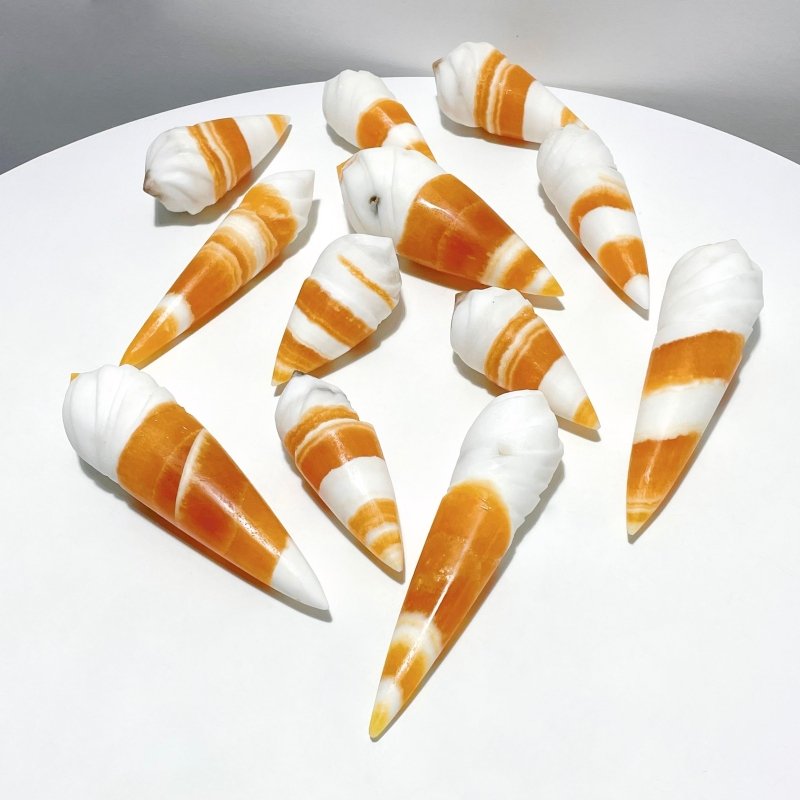 12 Pieces Yellow Calcite Ice Cream Carving - Wholesale Crystals