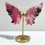Rhodonite Mixed Quartz Butterfly Wing With Stand Wholesale (No.7-12)