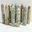 13 - 17cm Green Sakura Flower Agate Point Wholesale - Wholesale Crystals