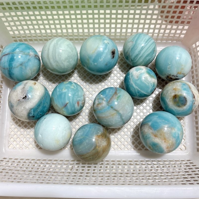 13 Pieces Beautiful Caribbean Calcite Spheres - Wholesale Crystals