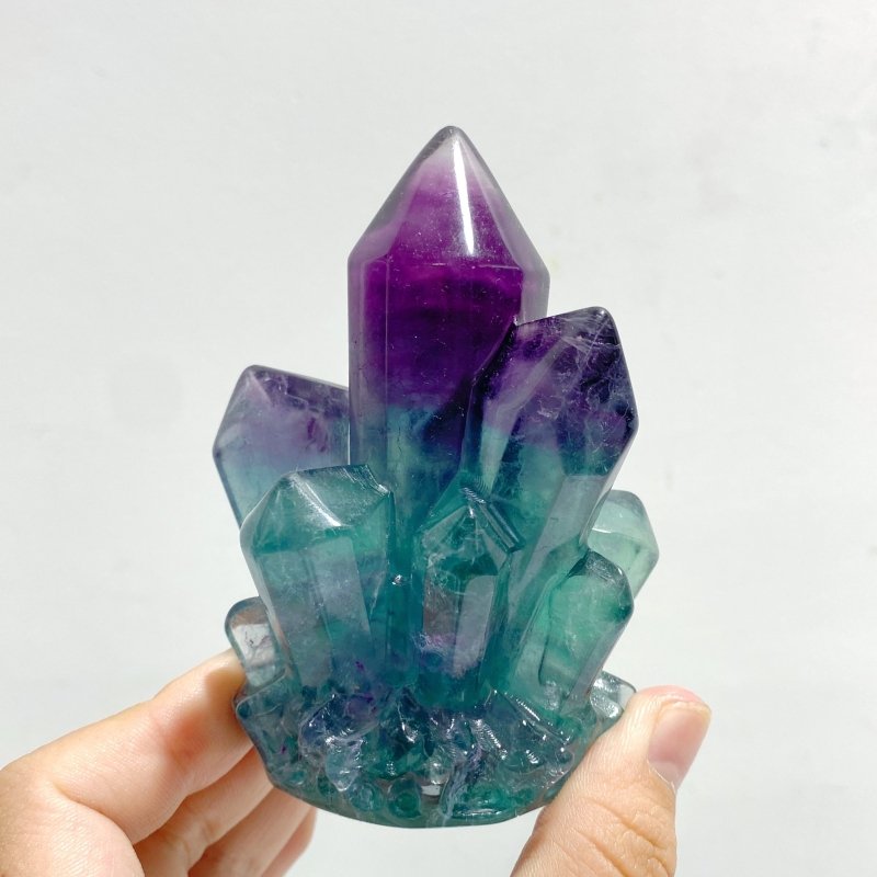 13 Pieces Beautiful Rainbow Fluorite Cluster Carving - Wholesale Crystals