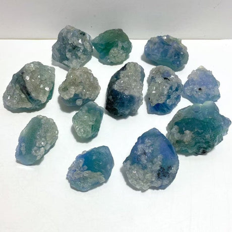13 Pieces Blue Fluorite Raw Stone Specimen For Collection - Wholesale Crystals