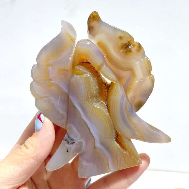 13 Pieces Geode Agate Druzy Angel Carving - Wholesale Crystals