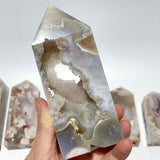 13 Pieces Geode Sakura Flower Agate Tower Points -Wholesale Crystals
