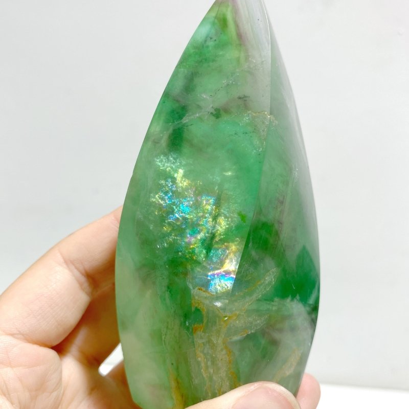 13 Pieces High Quality Large Rainbow Fluorite Flame - Wholesale Crystals
