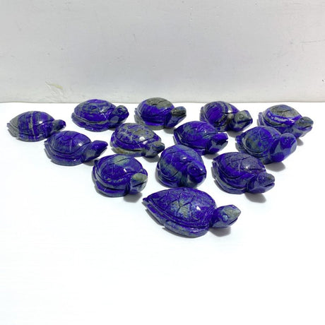 13 Pieces Lapis Lazuli Sea Turtles Carving - Wholesale Crystals