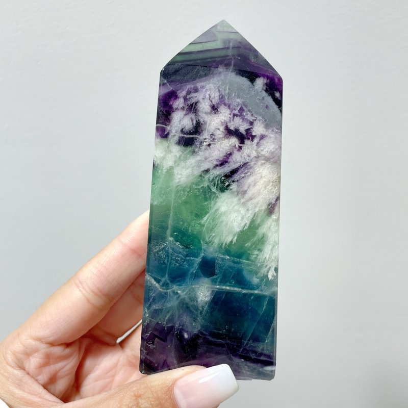 13 Pieces Large Feather Fluorite Four - Sided Tower Points - Wholesale Crystals