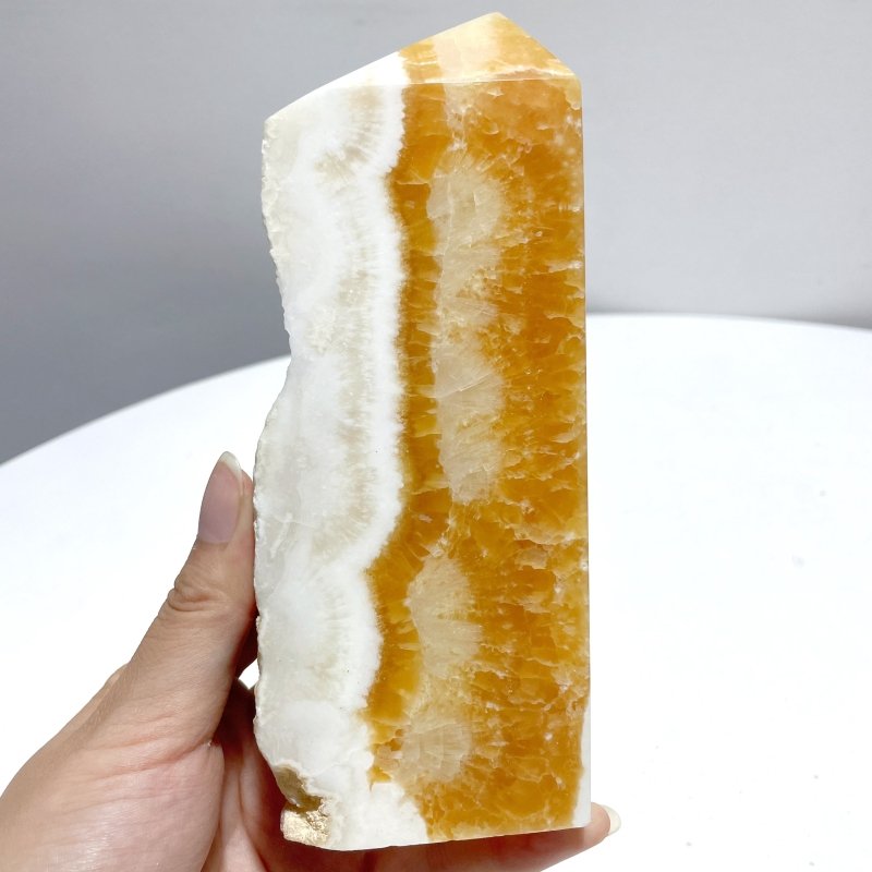 13 Pieces Large Yellow Calcite Tower Raw Side - Wholesale Crystals