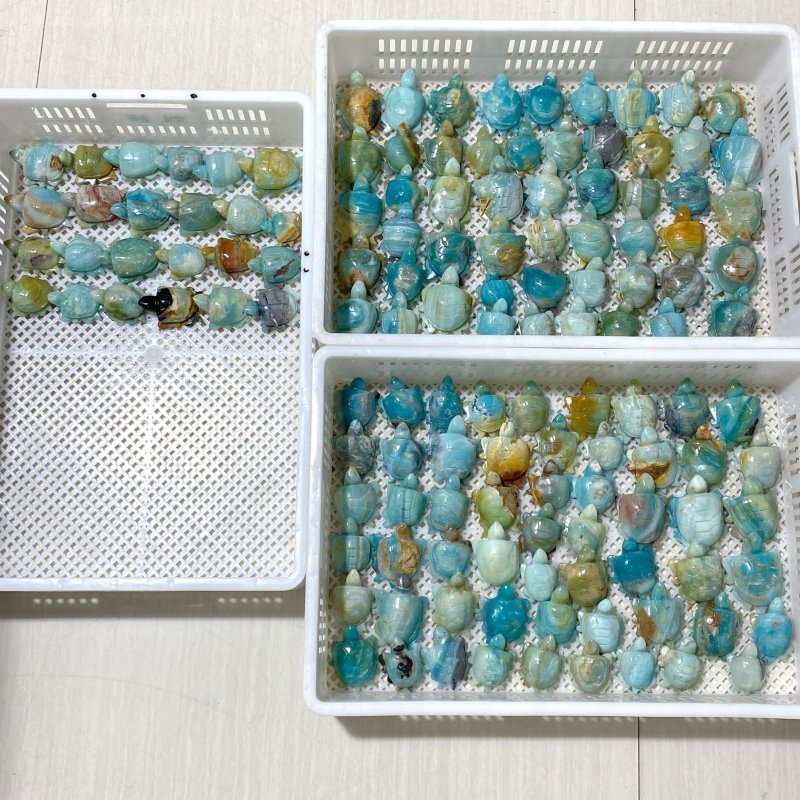 131 Pieces Caribbean Calcite Sea Turtle Carving (Sea Freight Only) -Wholesale Crystals