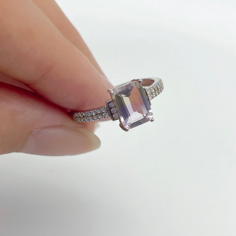 14 Pieces Ametrine Sugar Cube Ring Style #3 - Wholesale Crystals