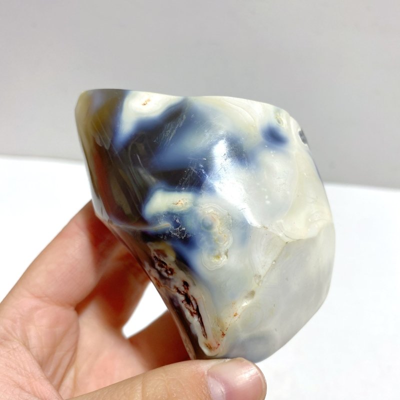 14 Pieces Black Orca Agate Flame Carving - Wholesale Crystals