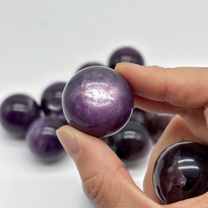 14 Pieces High Quality Purple Lepidolite Spark Spheres -Wholesale Crystals