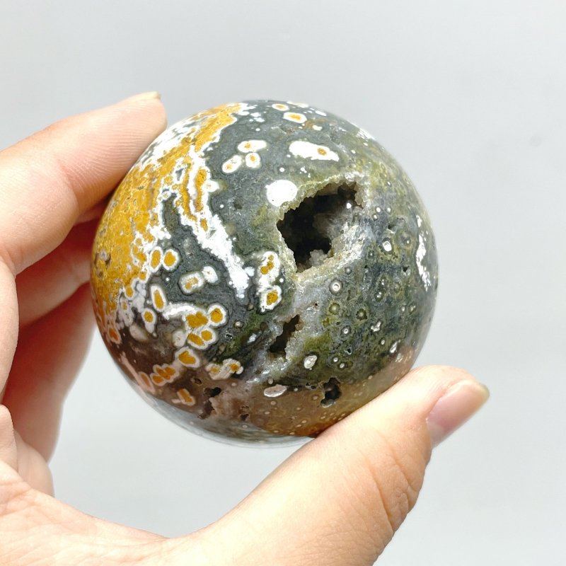 14 Pieces Ocean Jasper Spheres Balls - Wholesale Crystals