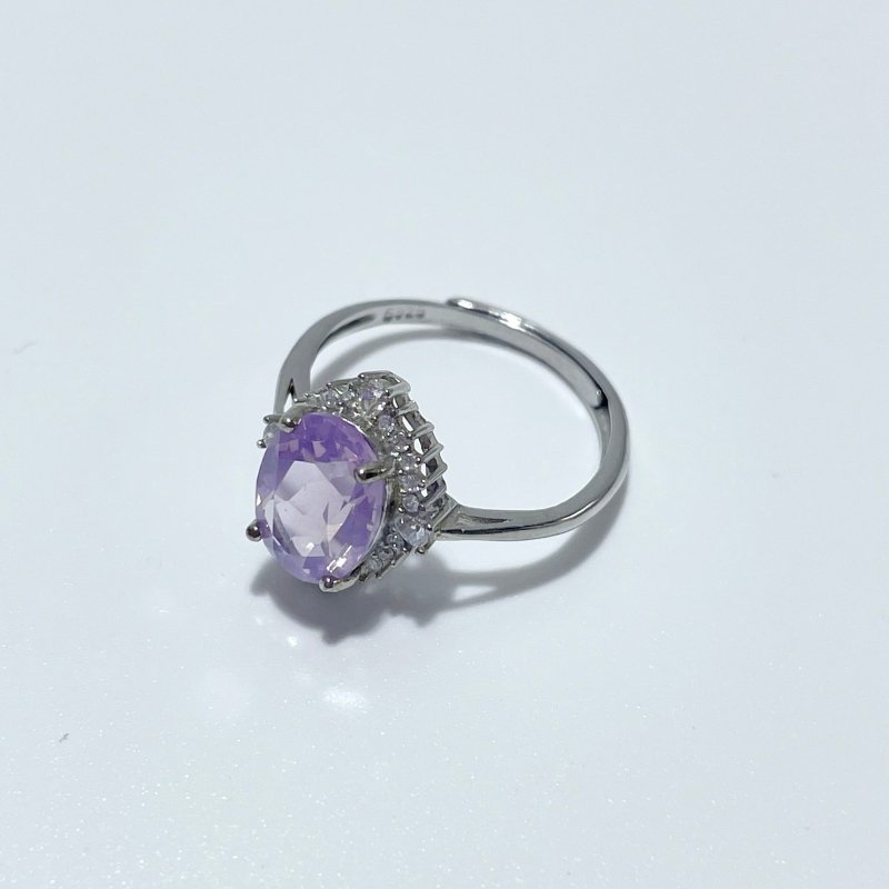 14 Pieces S925 Lavender Quartz Cut Faceted Ring Style #2 - Wholesale Crystals