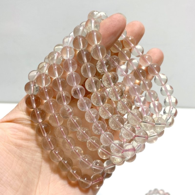 14 Pieces Six Star Line Clear Quartz Bracelets - Wholesale Crystals