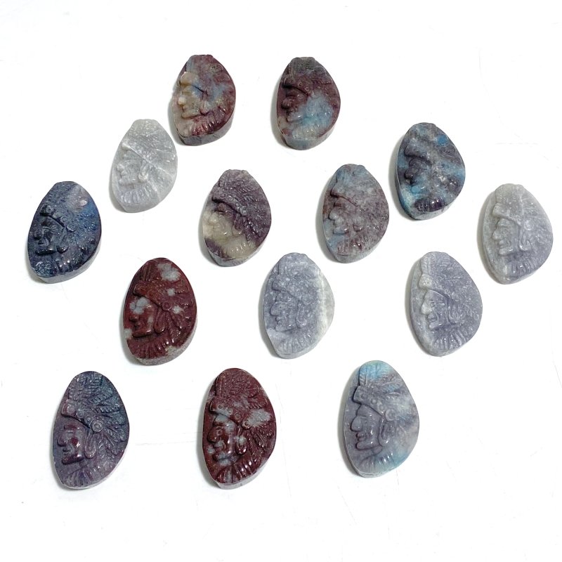 14 Pieces Trolleite Stone Indians Avatar Carving Clearance - Wholesale Crystals