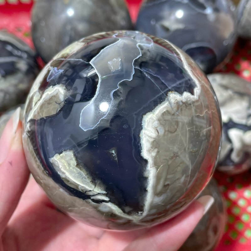 14 Pieces Volcano Agate Sphere(UV - Reactive) - Wholesale Crystals