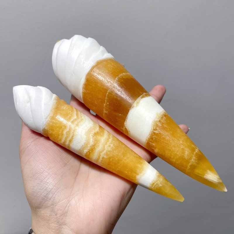 14 Pieces Yellow Calcite Ice Cream Carving - Wholesale Crystals