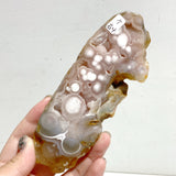 Geode Druzy Pink Amethyst Slab Butterfly Wing Carving With Stand #3