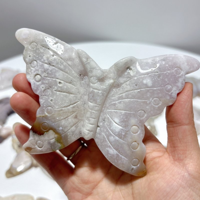 15 Pieces Beautiful Agate Butterfly Carving - Wholesale Crystals