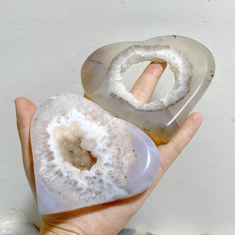 15 Pieces Geode Agate Heart -Wholesale Crystals