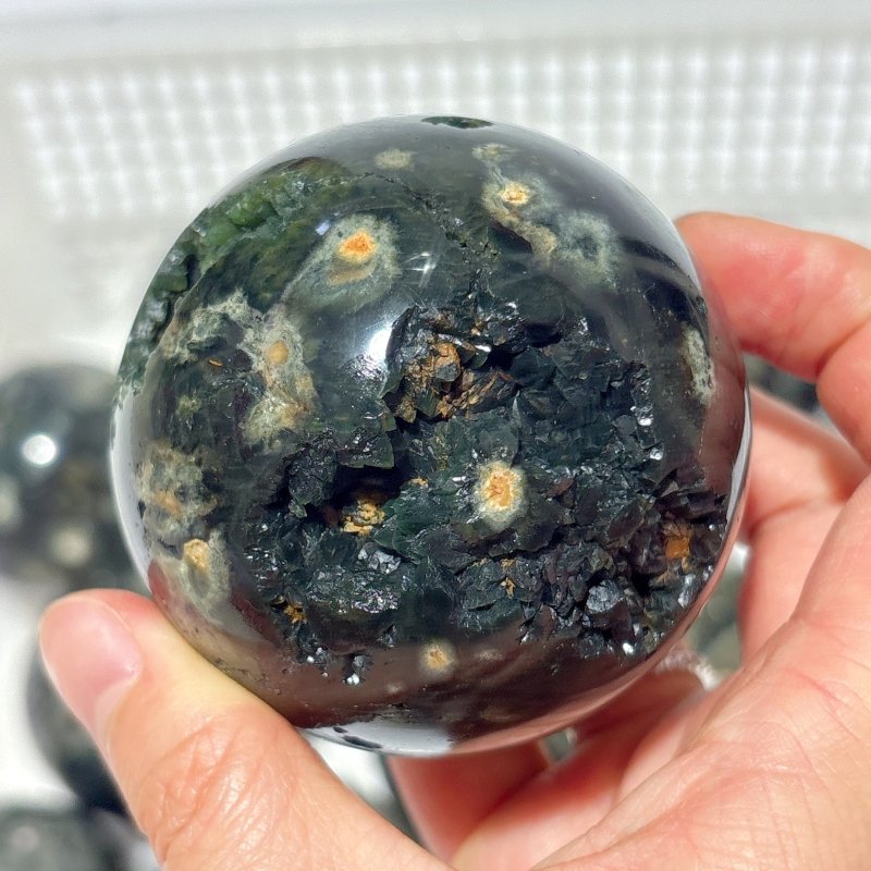 15 Pieces High Quality Green Sea Jasper Crystal Spheres -Wholesale Crystals