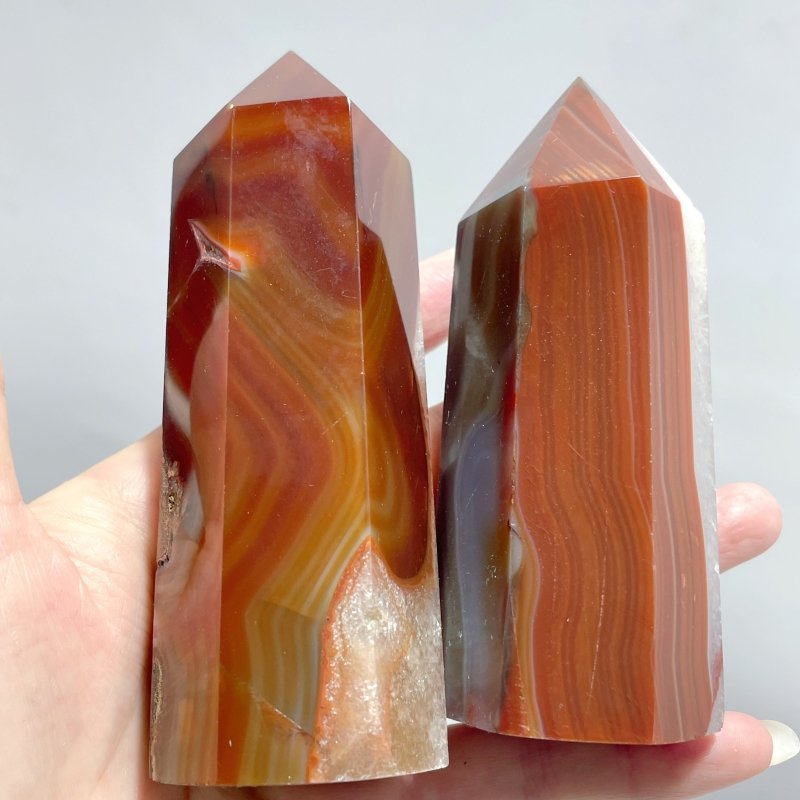 15 Pieces Large Carnelian Mixed Quartz Crystal Tower - Wholesale Crystals